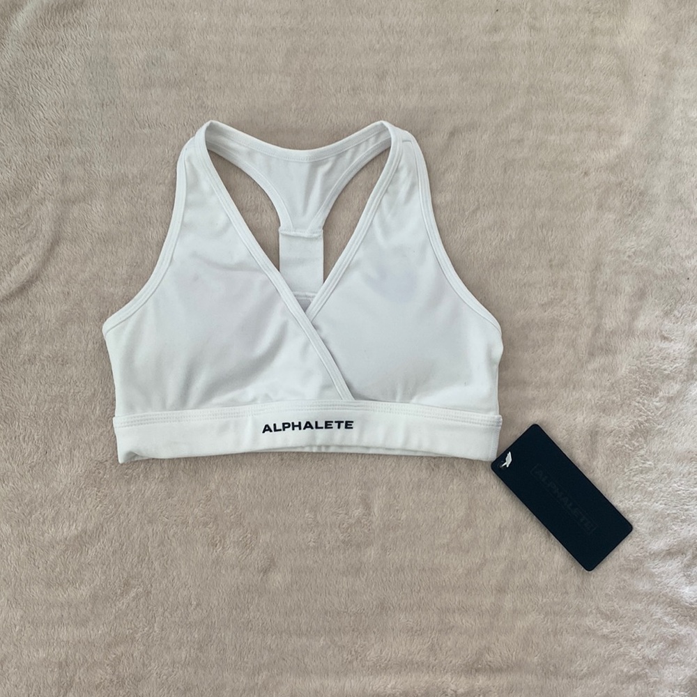 Alphalete Surface Wrap Bra - Size XS, White